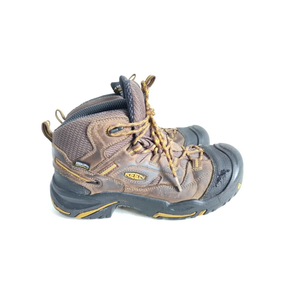 Keen Utility Braddock Hiking Boots Brown Mens 9 D Dry Waterproof Rubber USA Made